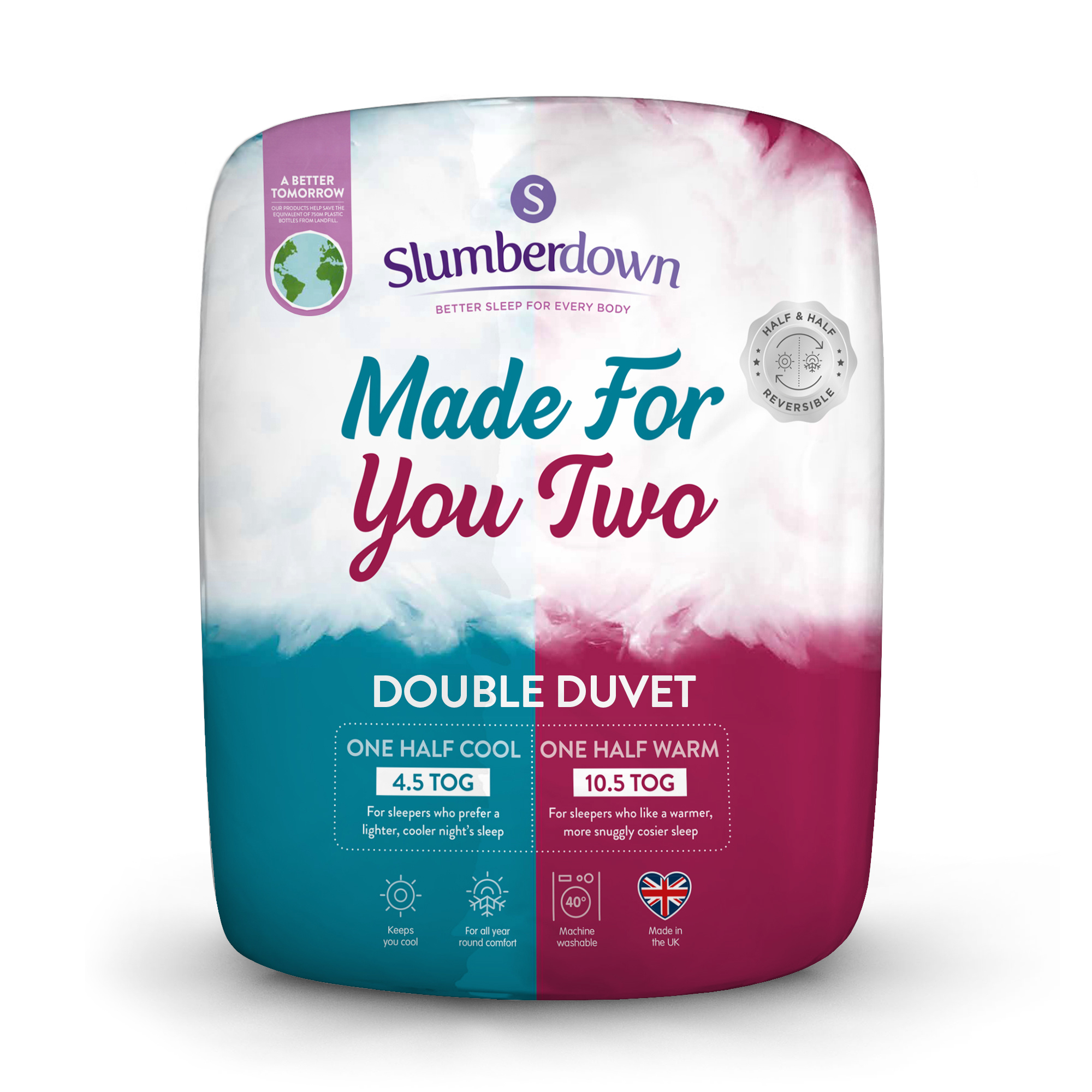Slumberdown&#x20;Made&#x20;For&#x20;You&#x20;Two&#x20;Dual&#x20;Tog&#x20;&#x28;4.5&#x20;Tog,&#x20;10.5&#x20;Tog&#x29;&#x20;Double&#x20;Duvet