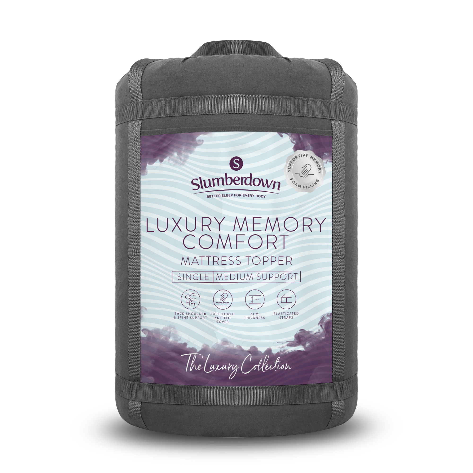 Slumberdown Luxury Memory Comfort Medium Support Single Mattress Topper