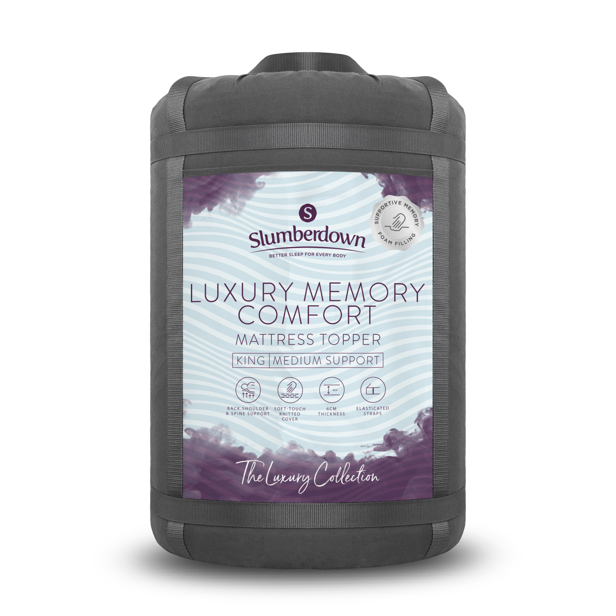 Slumberdown Luxury Memory Comfort Medium Support King Size Mattress Topper
