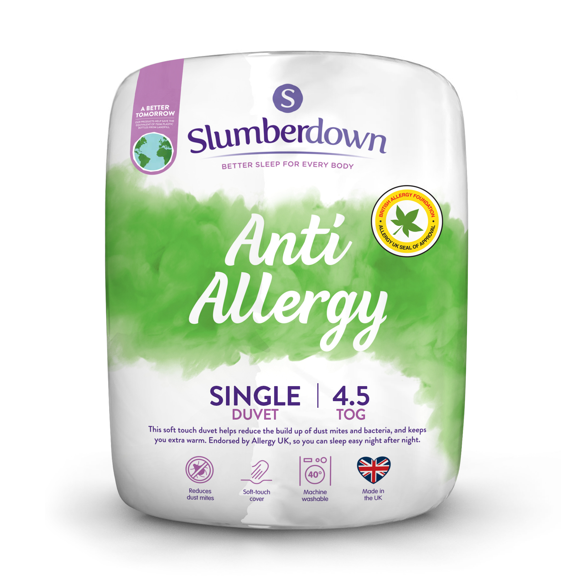 Slumberdown&#x20;Anti&#x20;Allergy&#x20;4.5&#x20;Tog&#x20;Single&#x20;Summer&#x20;Duvet