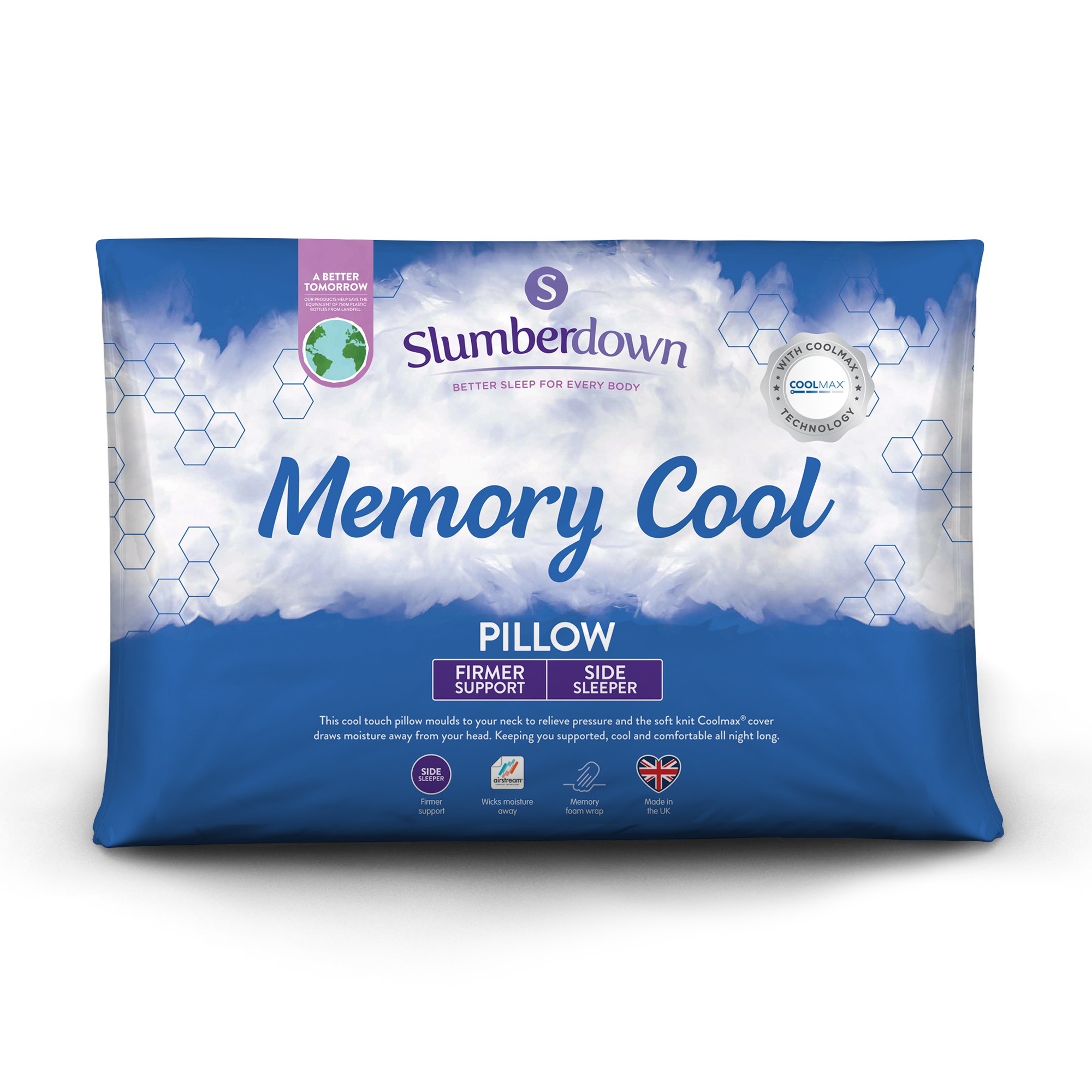 Slumberdown&#x20;Memory&#x20;Cool&#x20;Firm&#x20;Support&#x20;Side&#x20;Sleeper&#x20;Pillow,&#x20;1&#x20;Pack