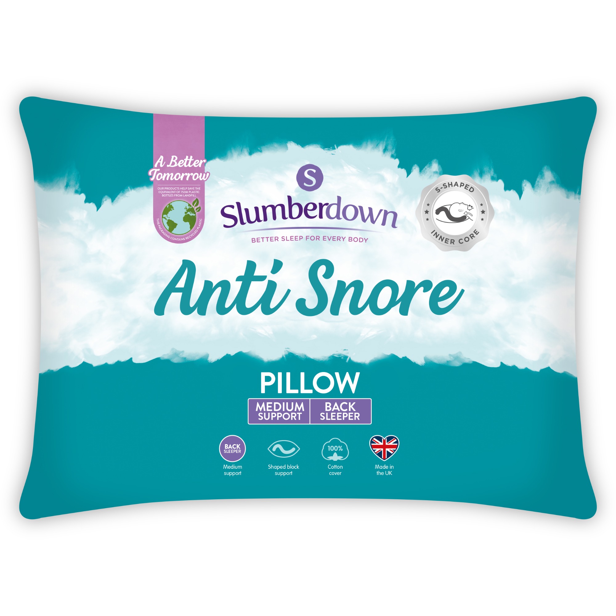 Slumberdown&#x20;Anti&#x20;Snore&#x20;Medium&#x20;Support&#x20;Pillows