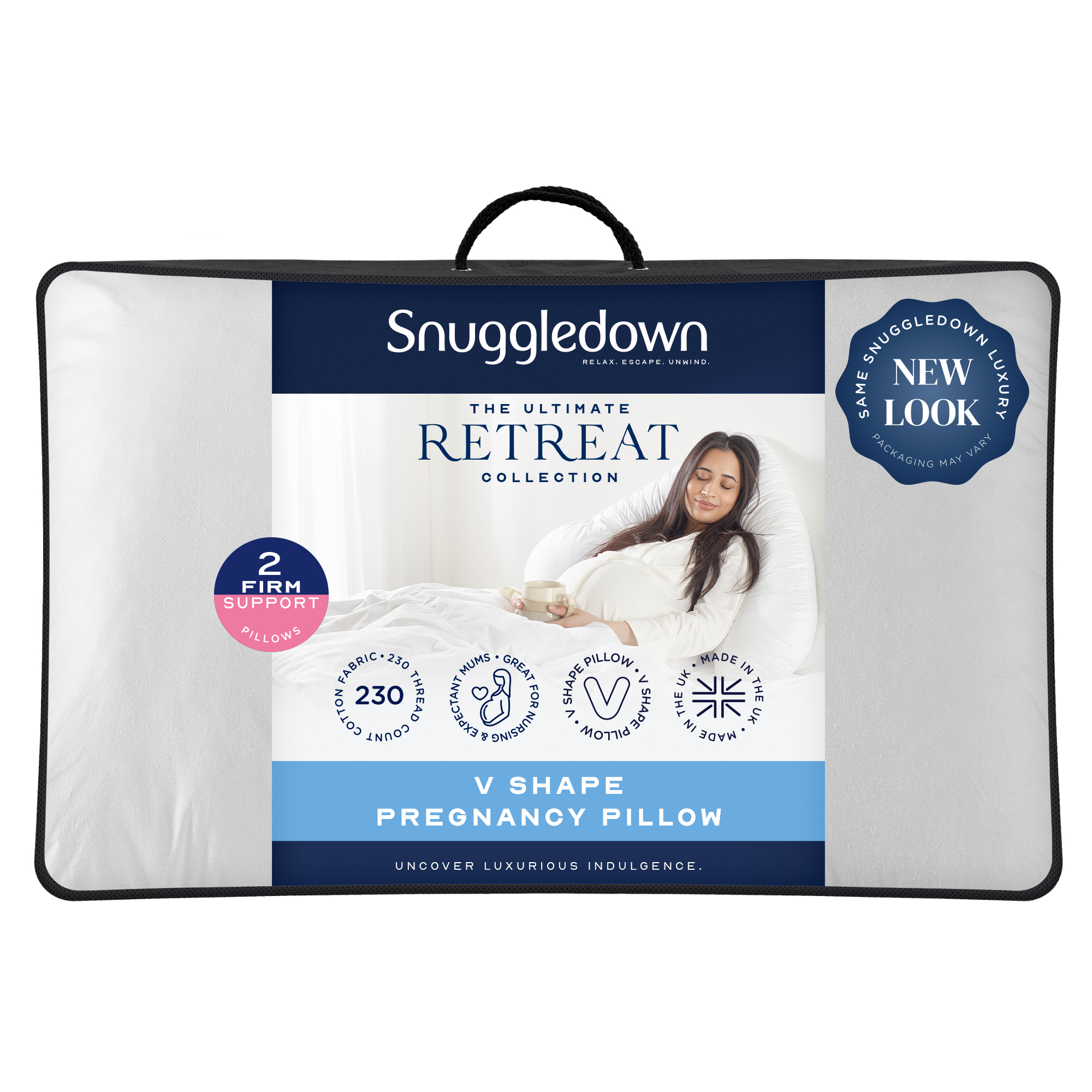 Snuggledown&#x20;V&#x20;Shape&#x20;Pregnancy&#x20;Firm&#x20;Support&#x20;Pillow,&#x20;Pack&#x20;of&#x20;2