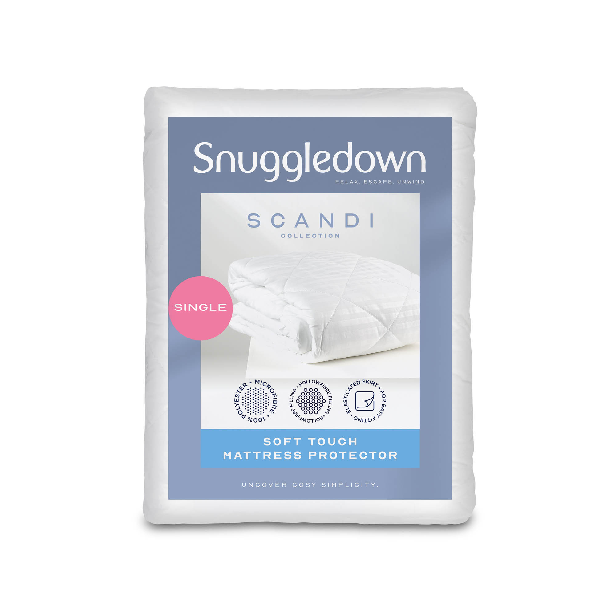 Snuggledown Scandinavian Hollowfibre Mattress Protector - Single